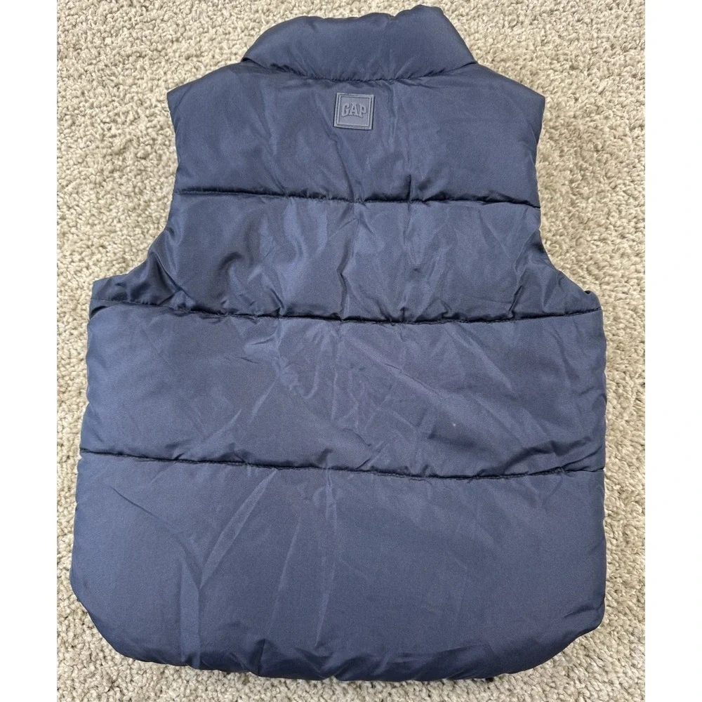 Baby Gap Toddler Puffer Vest Sleeveless Full Zip Snap Navy Blue 3T‎